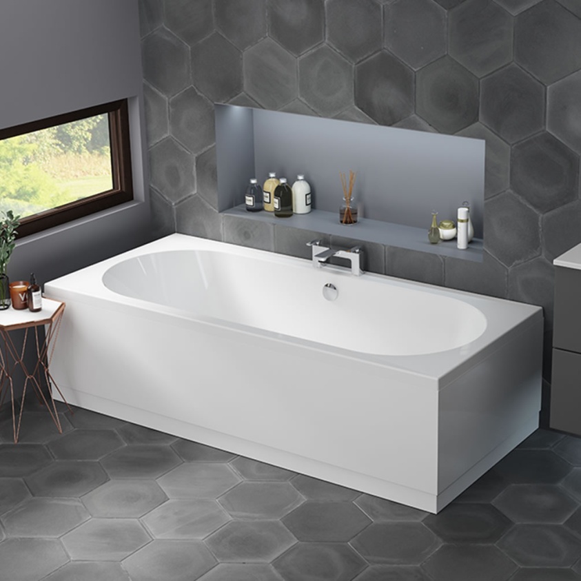 Eastbrook Biscay 1700 x 750mm Double Ended Straight Edge Bath